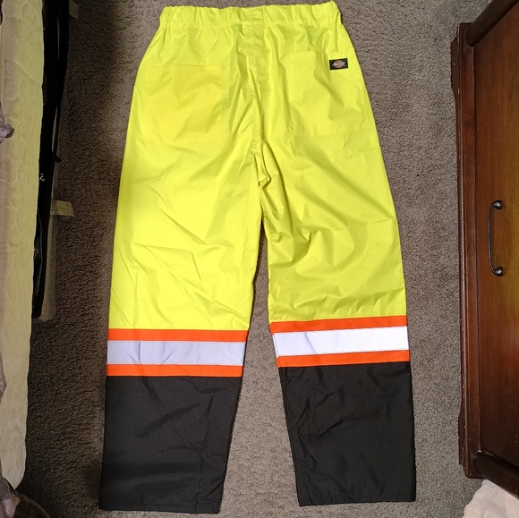 Dickies Hi Vis 2-Piece Safety Rain Suit yellow black orange 3M men size MEDIUM - Picture 11 of 13